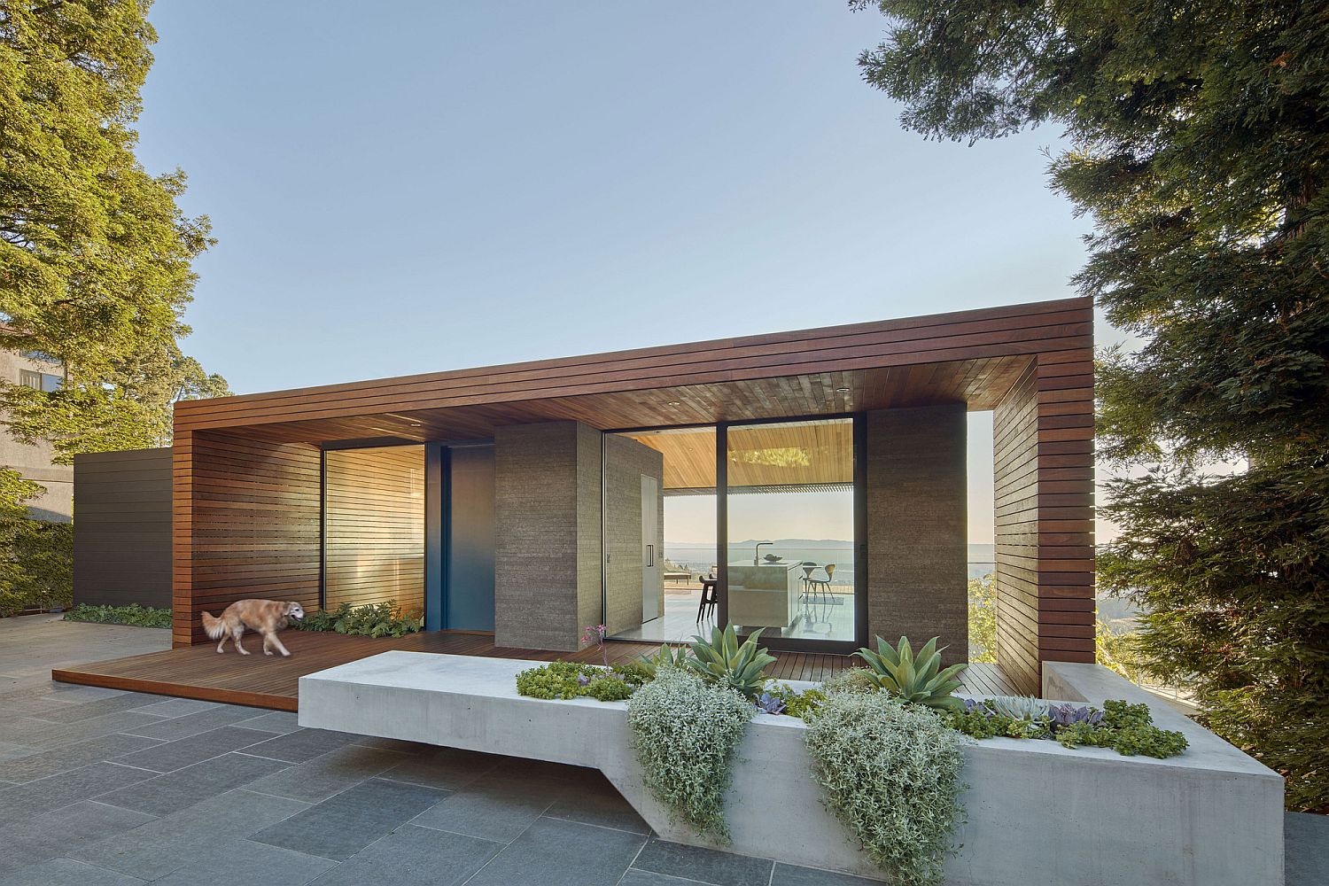 Modern residence in Oakland with large front yard