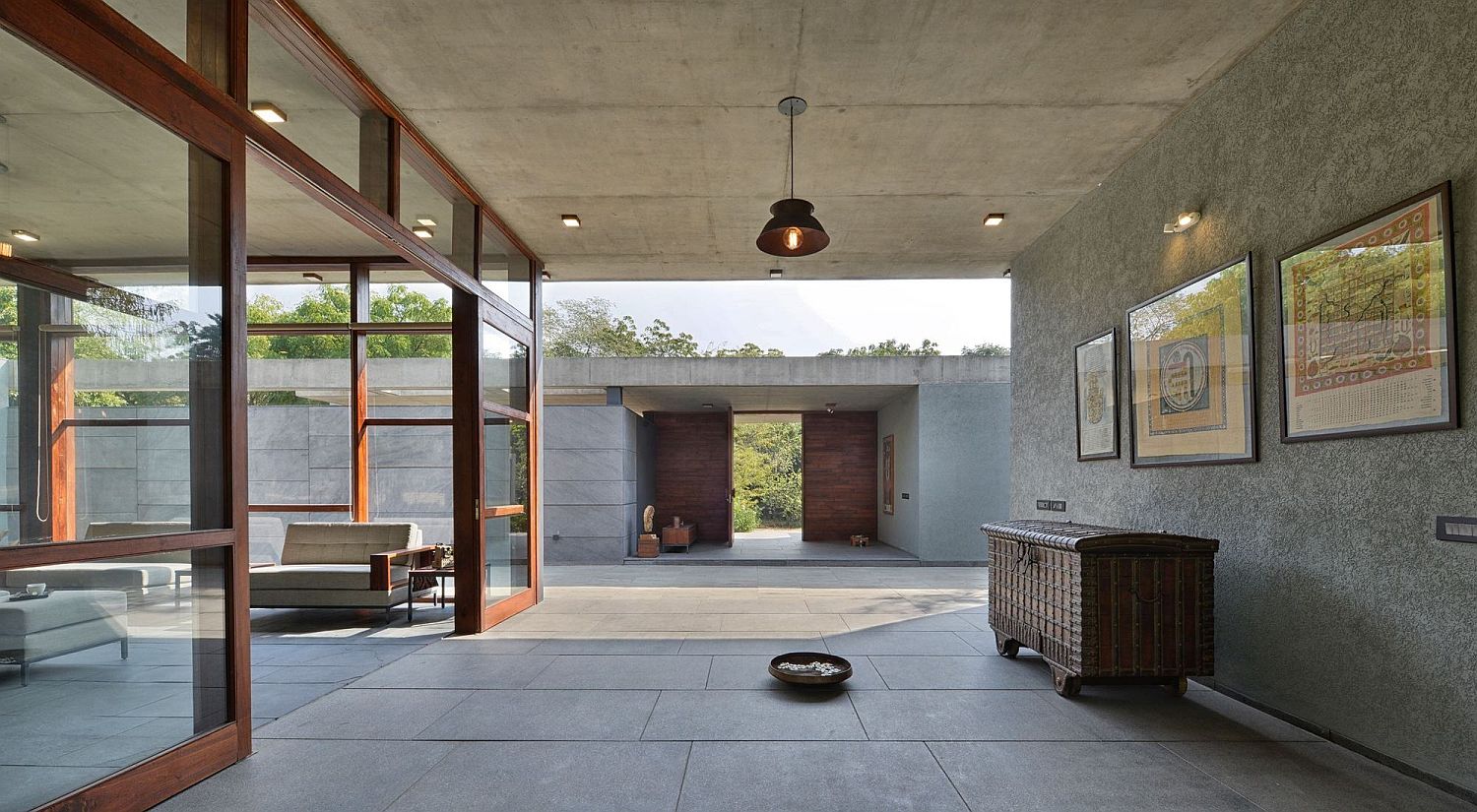 Naturally sourced stone and local materials create a relaxing guest house