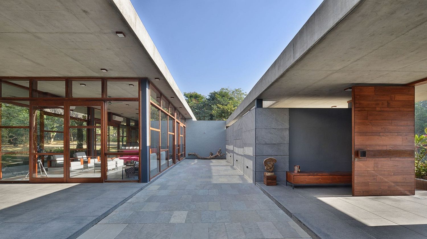 Open, Pavilion style House by the Trees in India