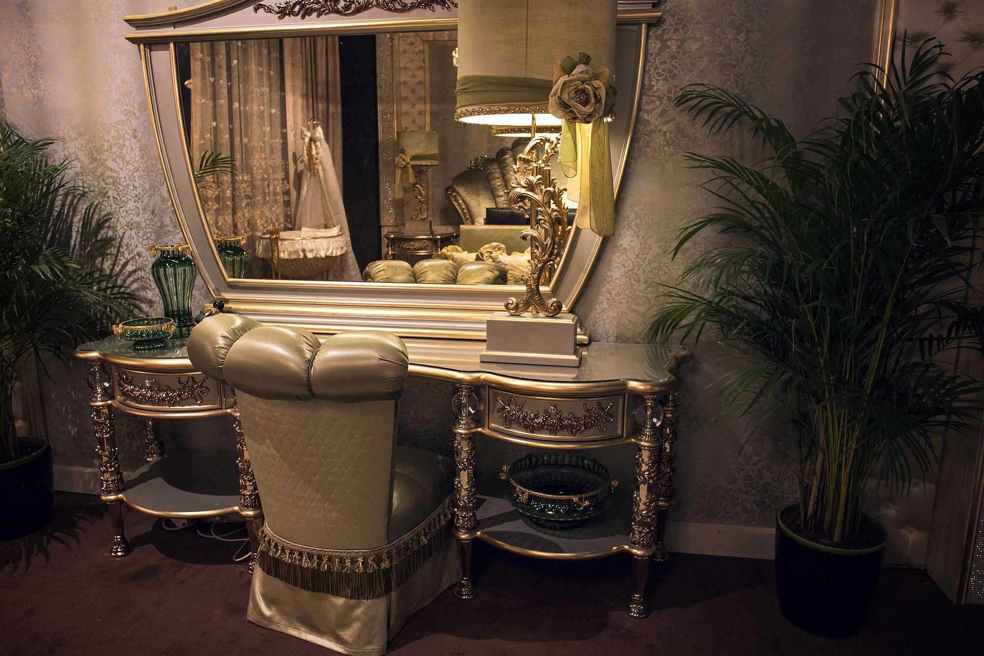 Ornate brings an air of luxury to this bedroom dressing area