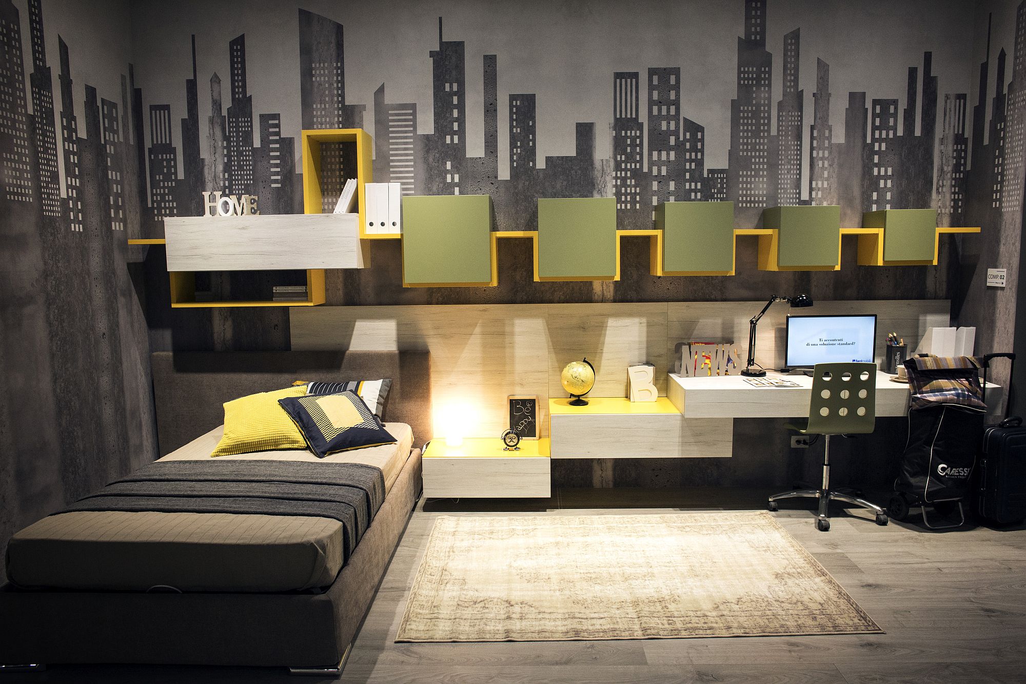 Stylish-homework-station-in-the-corner-with-sleek-floating-shelves-next-to-it