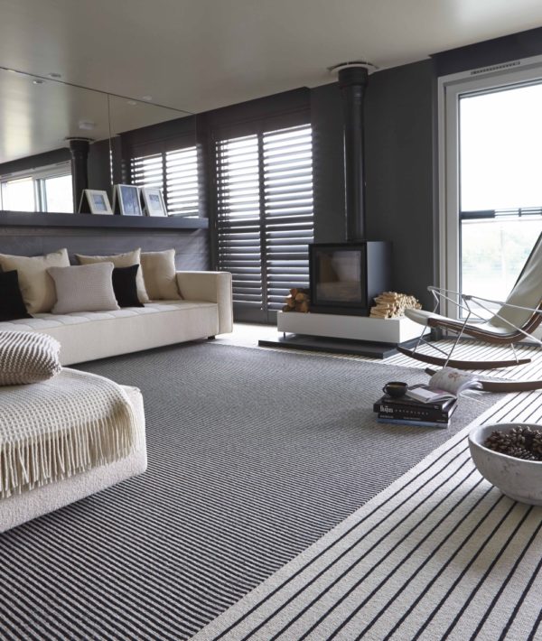 Monochrome Elegance 30 Black and White Striped Rugs Decoist