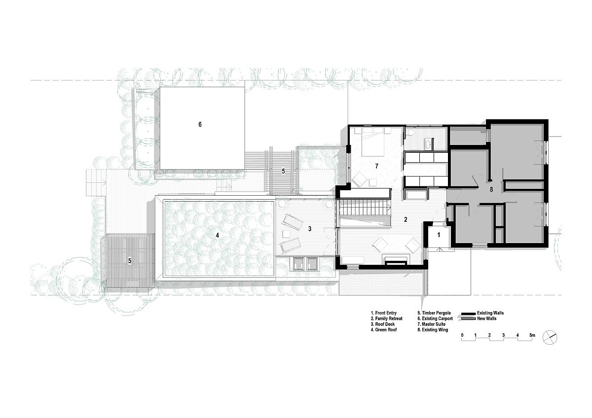 Upper level floor plan of the Aussie home