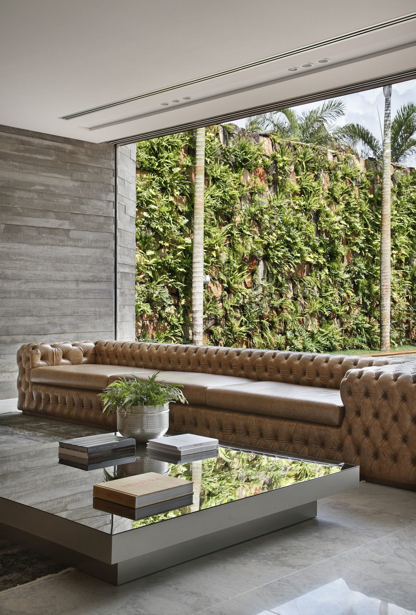 View of the living wall outside
