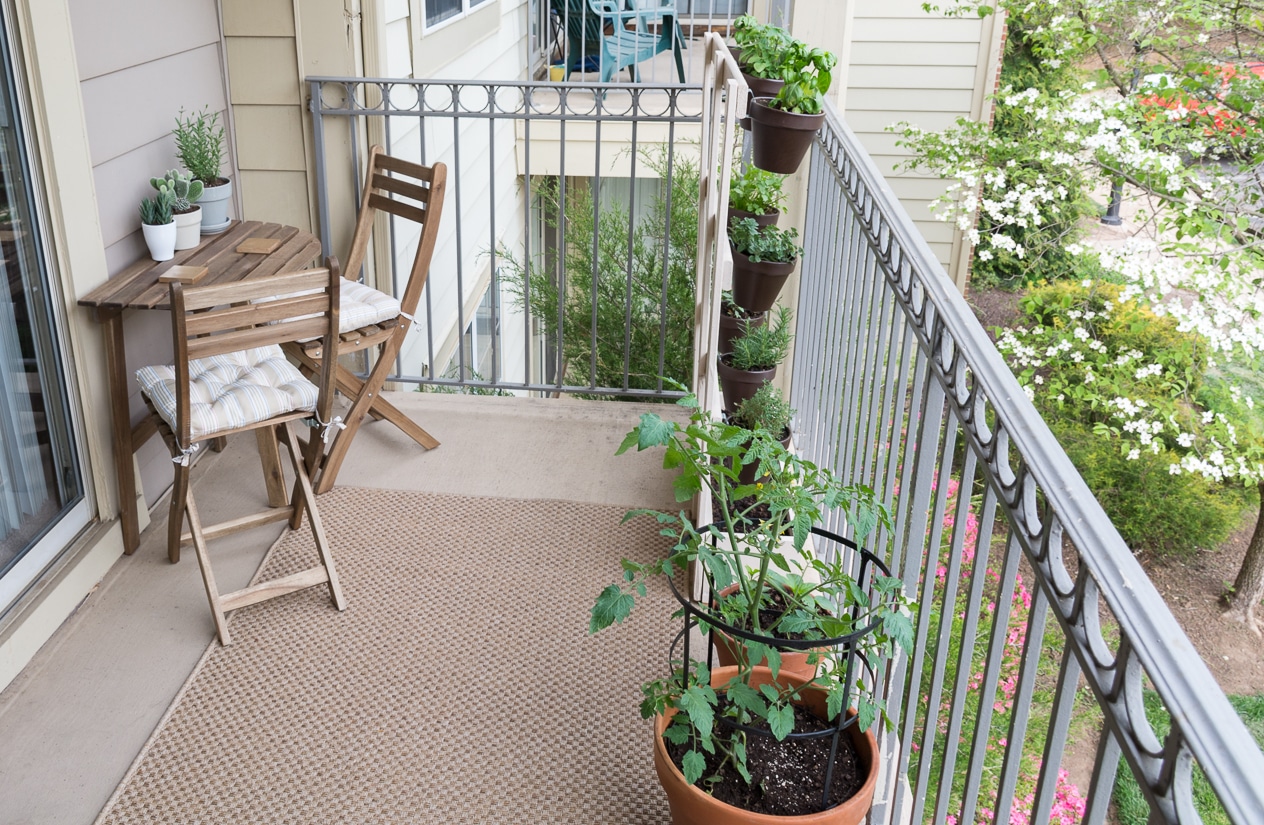 A minimalist balcony garden for a modern apartment