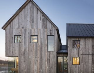 Townships Farmhouse in Quebec Embraces Modernity Wrapped in Rustic Sheen