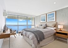 Contemporary coastal style bedroom in gray and blue 217x155 Bright and Trendy: 15 Fabulous Gray and Blue Bedroom Ideas