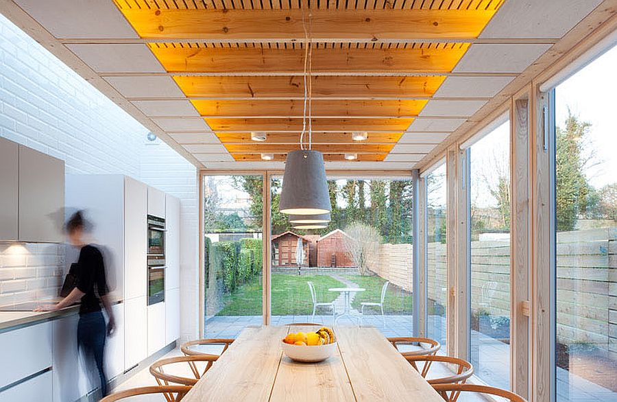 Gorgeous dining area and kitchen with beautiful LED strip lighting