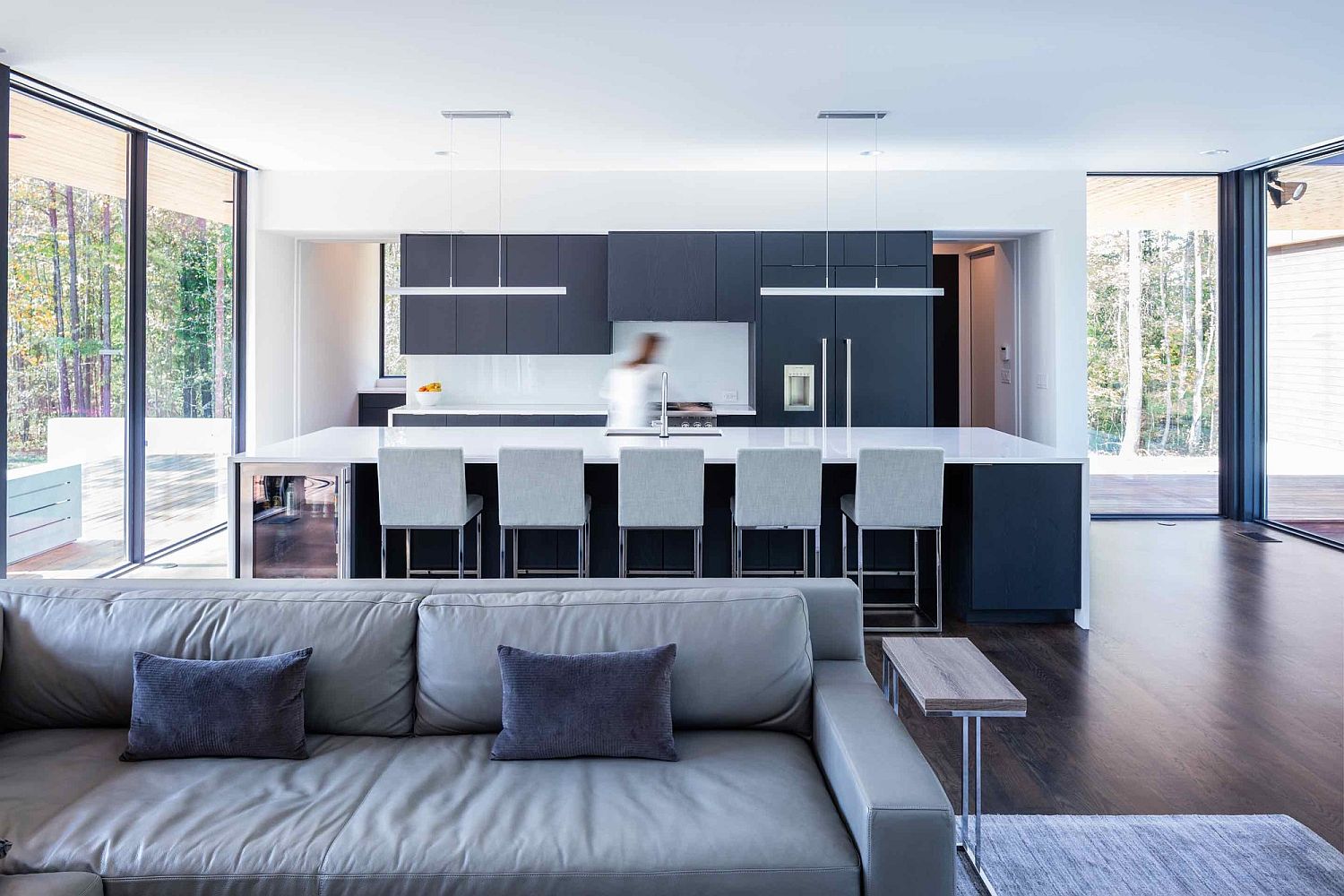 Gray and white minimal kitchen for contemporary home