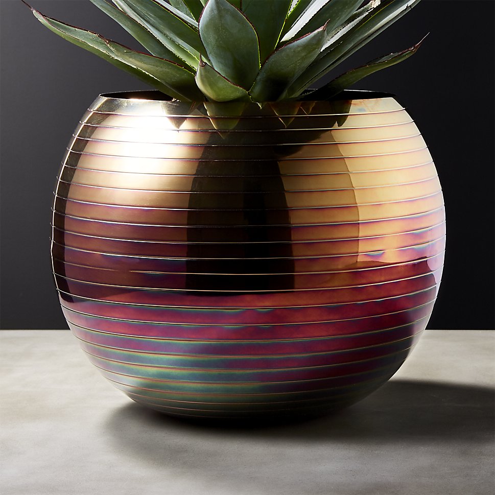 Iridescent-planter-and-vase