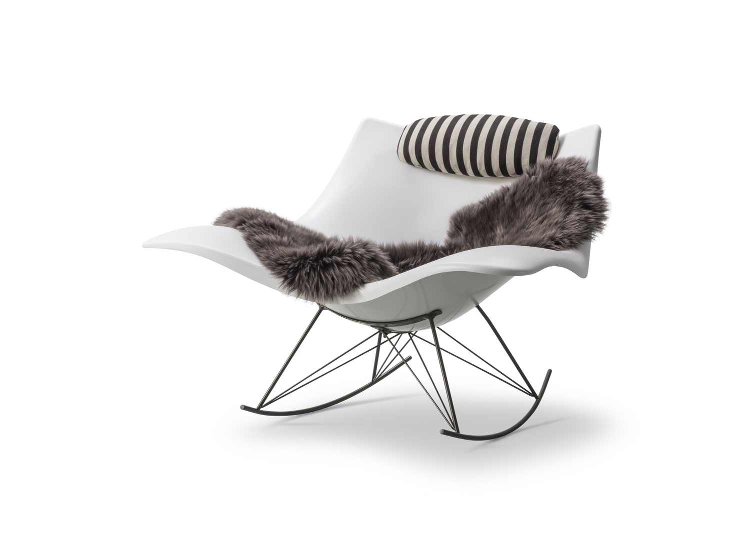 Matt white Stingray & vils fabric cushion