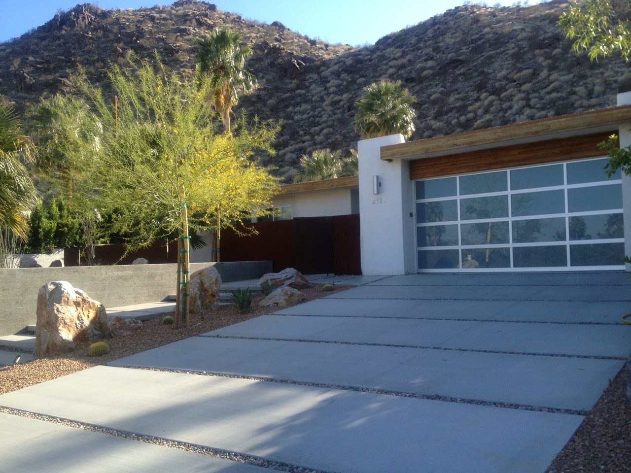 Modern driveway with a deluxe appearance