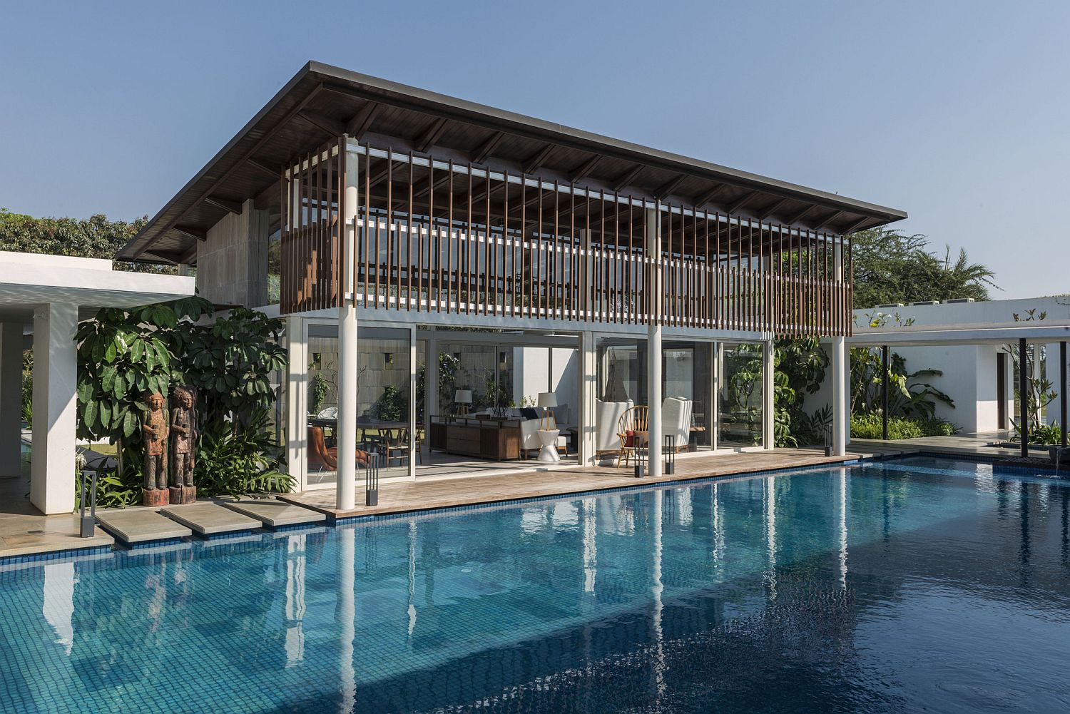 Private courtyard and pool area of the second home in Maharashtra