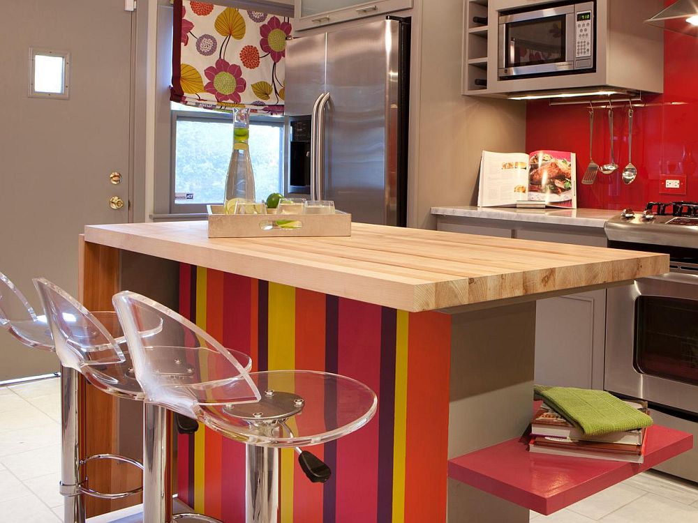 Quirky multi-colored kitchen island idea