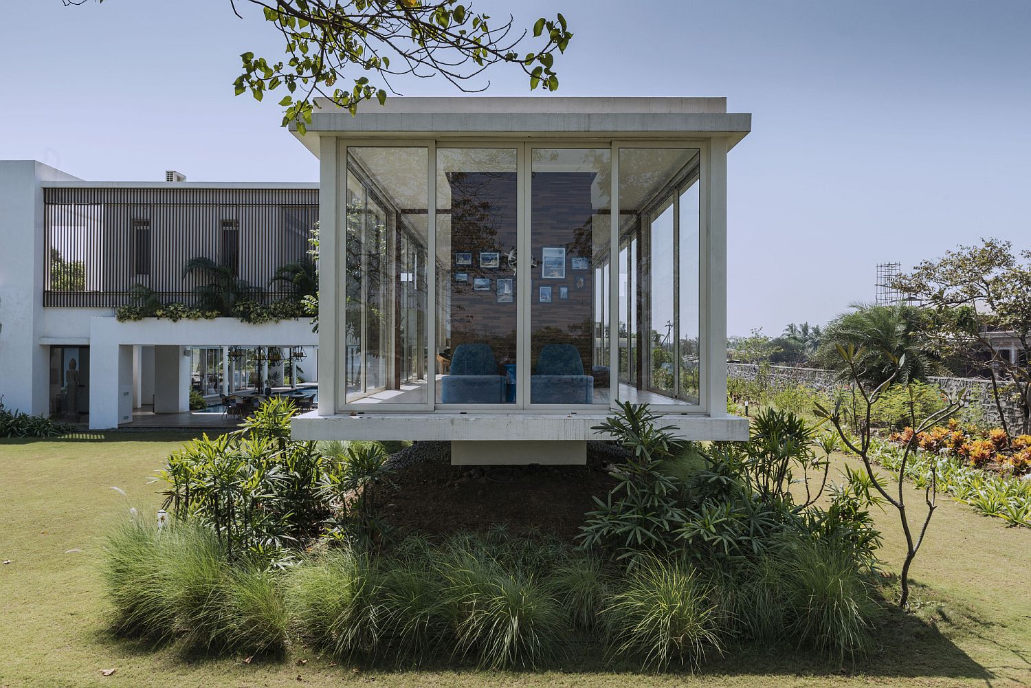 Rooms of the second home in India with box within a box design