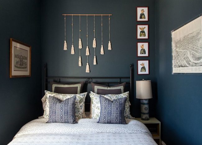 Blue Gray Bedroom Decor Art