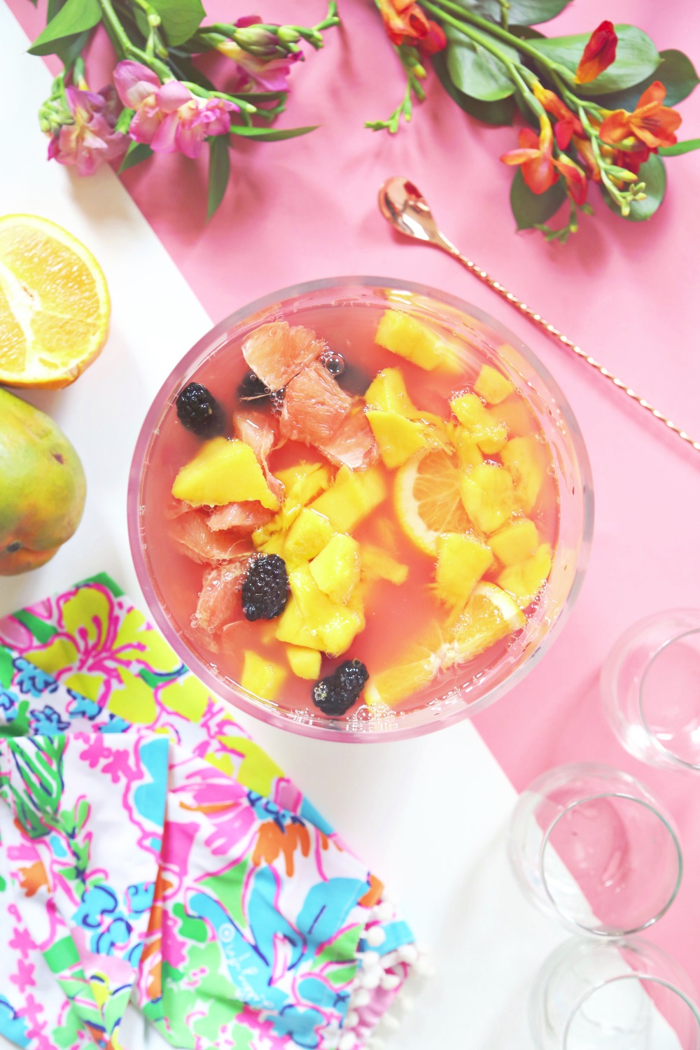 Sparkling hibiscus sangria from A Beautiful Mess