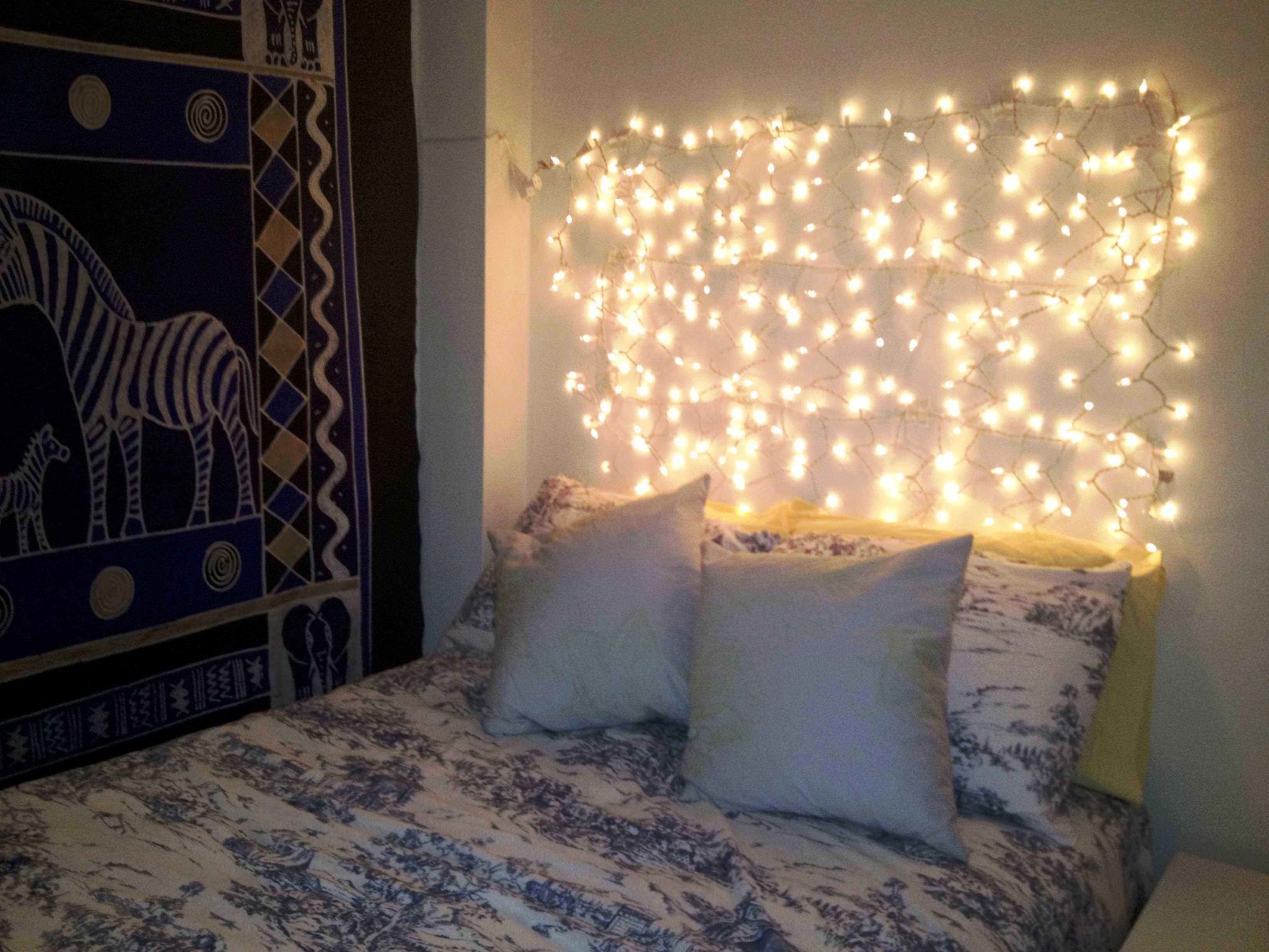 String Light Ideas For The Bedroom, Lights On Bed Frame