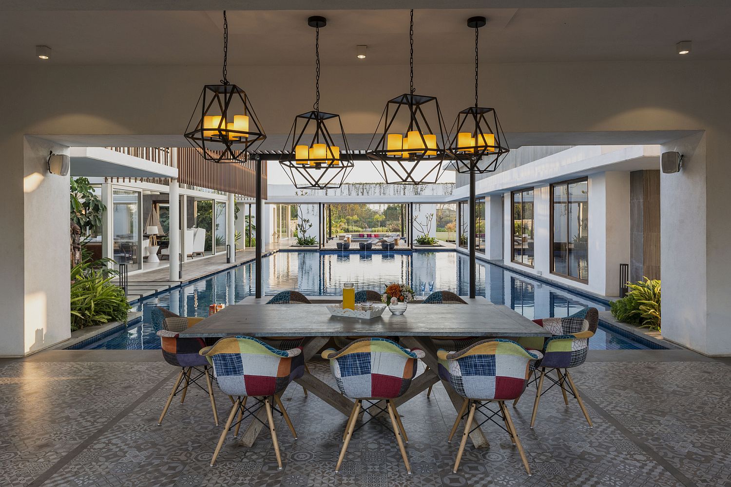 Stunning pool and al fresco dining at the stunning holiday home