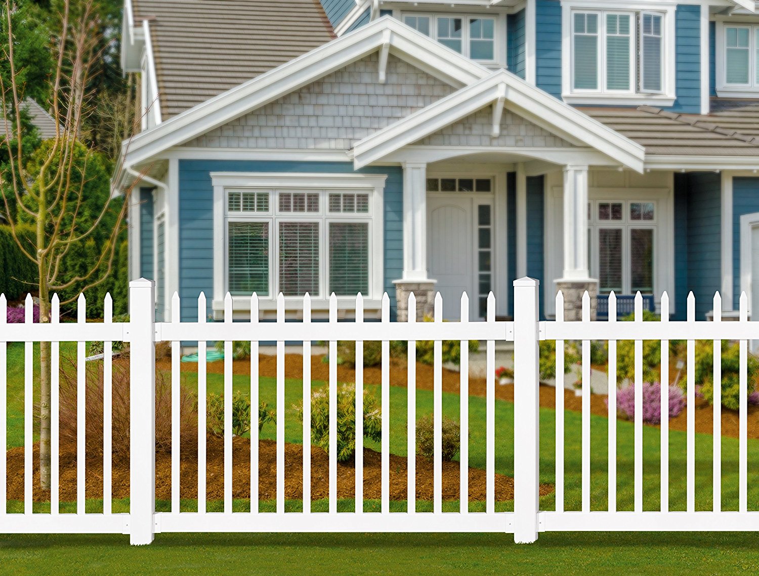 Thin white picket fence