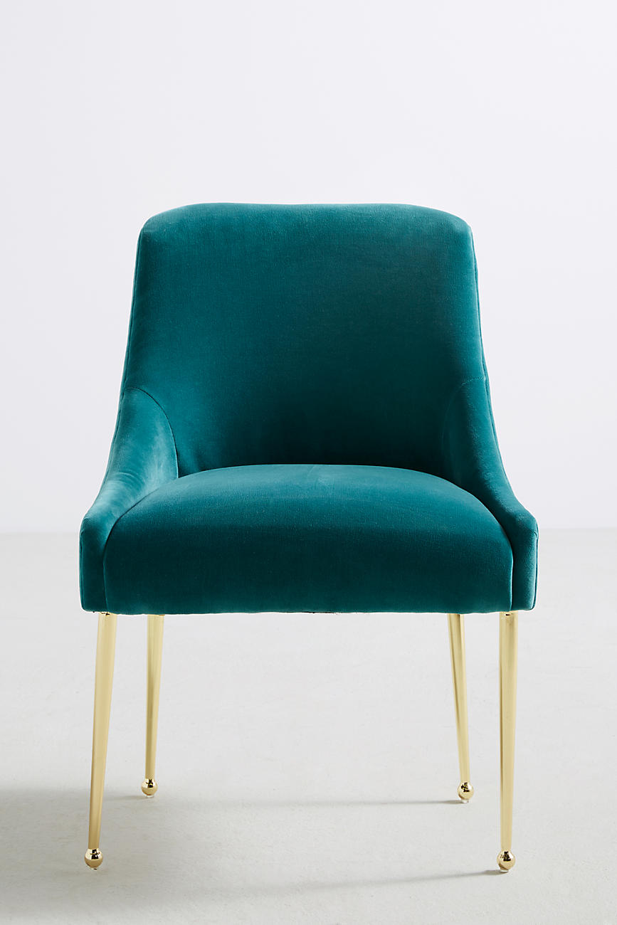 Velvet and brass chair from Anthropologie