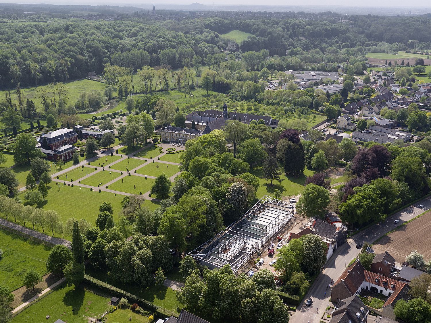 View of St. Gerlach Pavilion and Manor Farm from above