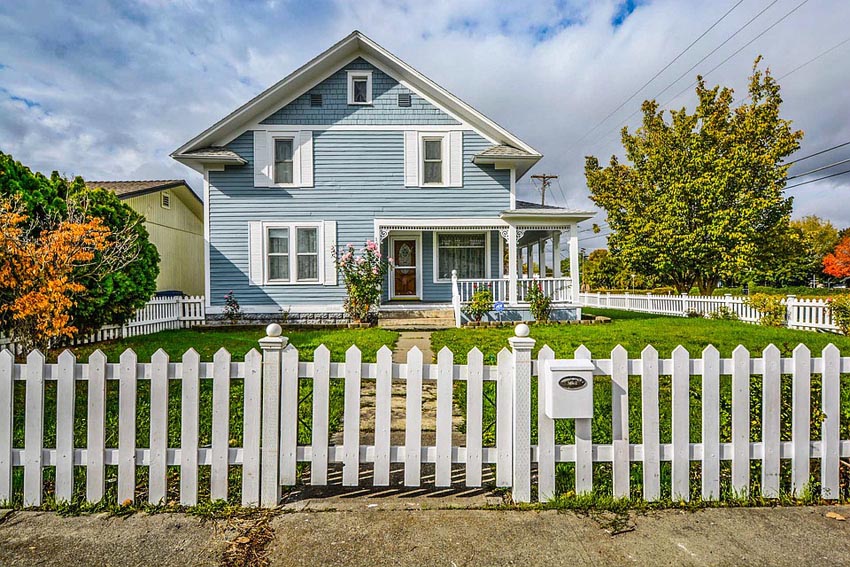 Vintage home with a white picket fence