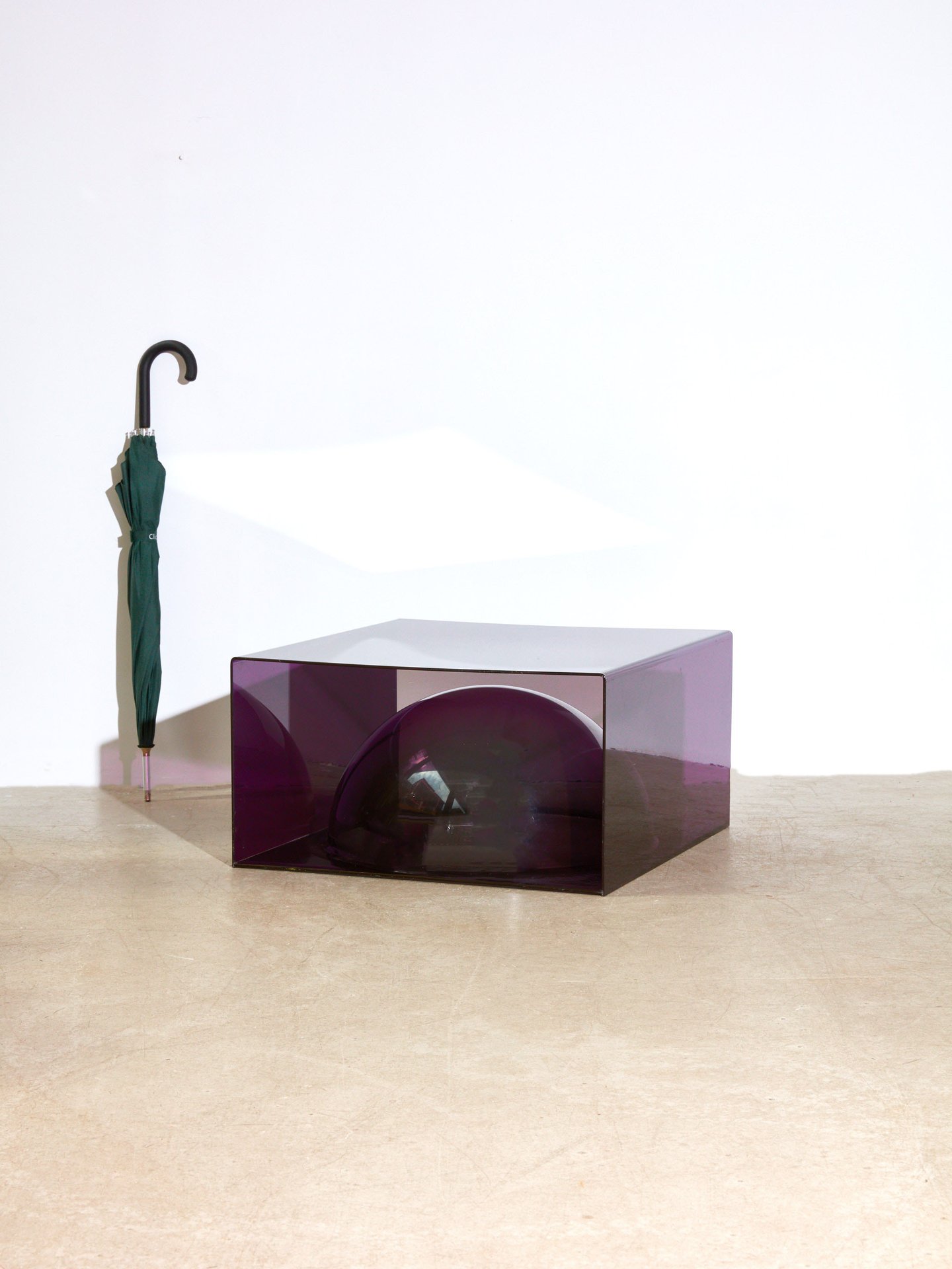 Acrylic purple table from Coming Soon