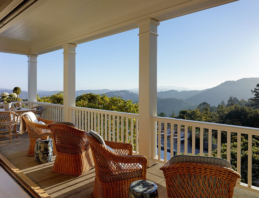 Amazing views of the landscape from the balcony of the Marin County Home