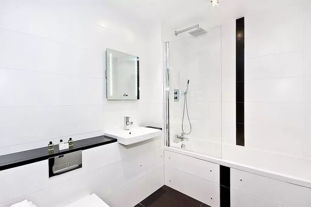 Bathroom in white filled with a flood of light