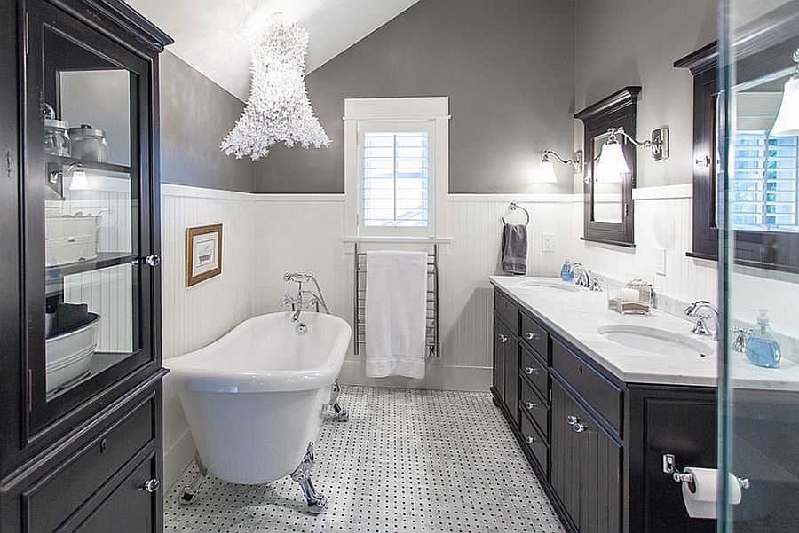 Gray Bathroom Black Vanity Ideas