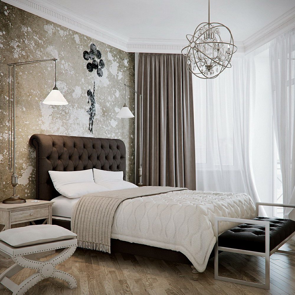 Bedroom in white filled with plenty of textural beauty