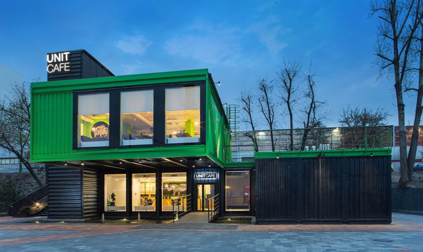 This Flamboyant Café in Kiev is Made out of 14 Shipping Containers!