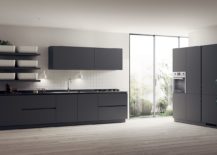 Black and white contemporary minimal kitchen idea 217x155 Inspired by Japanese Minimalism: Posh Scavolini Kitchen Conceals It All!