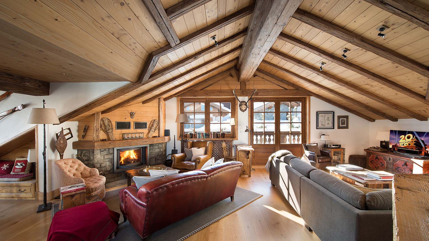 Classic-wooden-interior-of-the-luxury-French-chalet-with-modern-upgrade