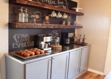 Coffee-bar-in-the-kitchen-with-chalkboard-wall-and-floating-wooden-shelves-217x155