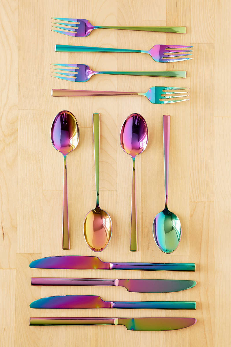 Colorful-iridescent-flatware