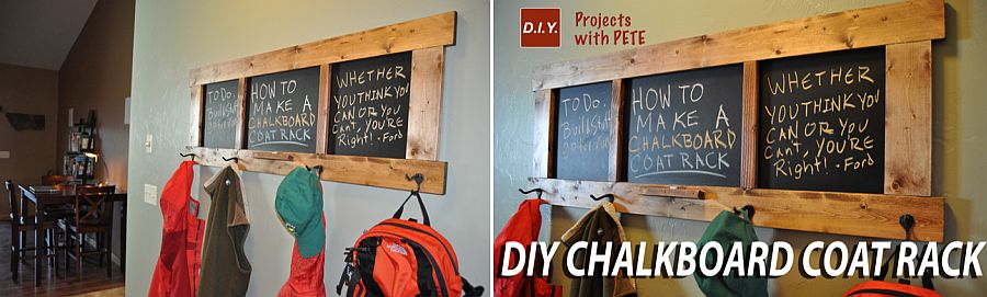 DIY Chalkboard Coat Rack Idea