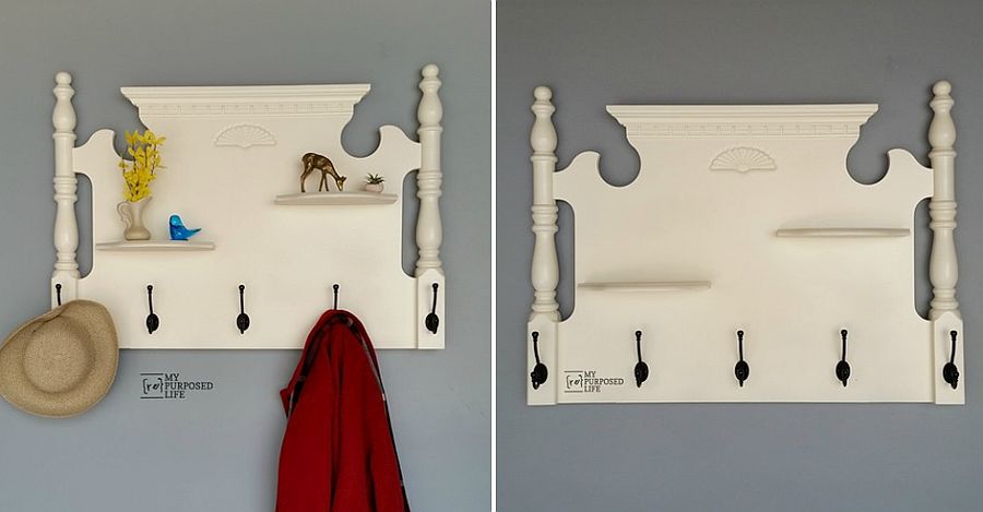 Headboard Coat Rack - My Repurposed Life®