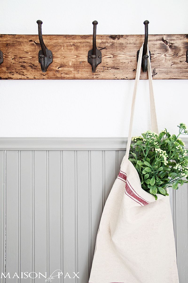 DIY rustic towel and coat rack