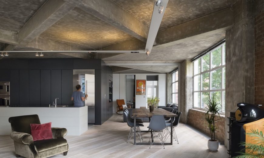 Concrete Charisma: Stunningly Refurbished Modern Industrial London Loft