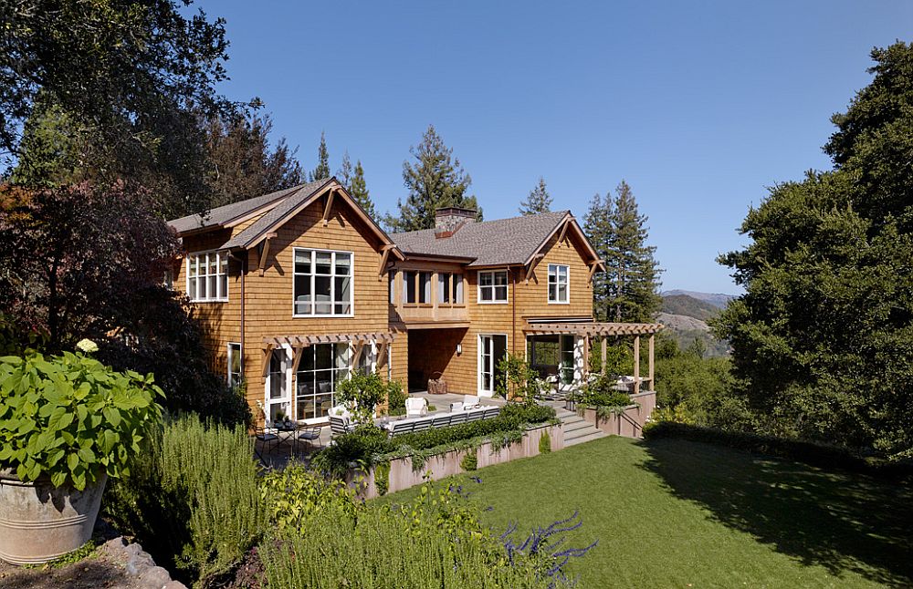 Exquisite family home in Marin County with shingle-style architecture