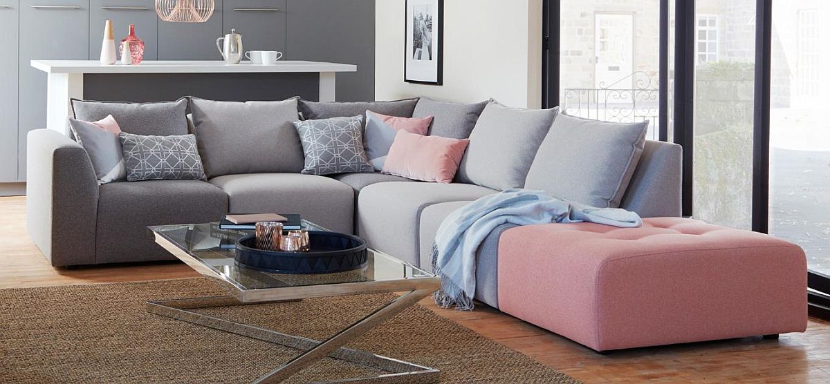 Exquisite modular sofa in gray from DFS