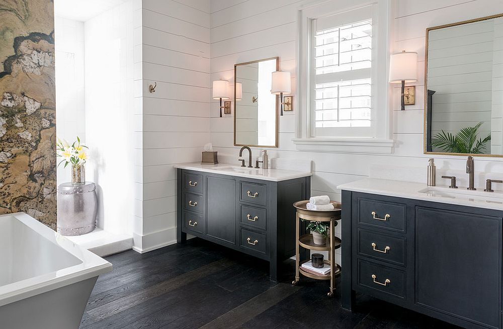 White Bathroom Dark Vanity