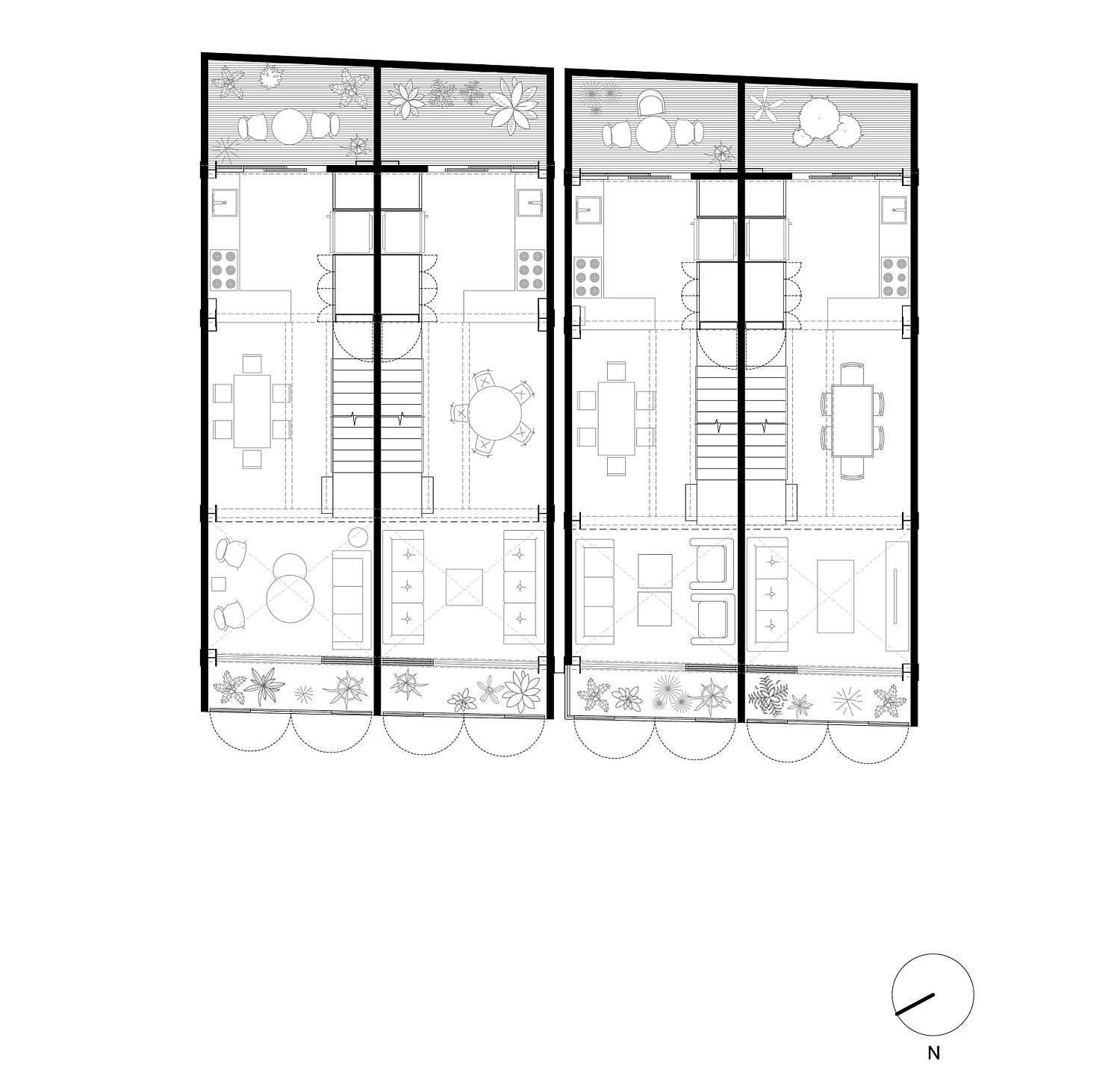 Floor-plan-of-first-level-of-Townhouses-Hipódromo