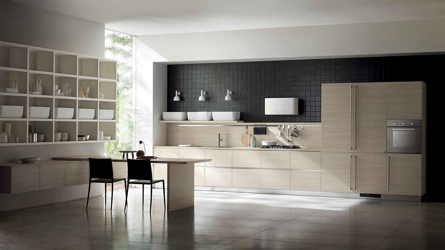 Fluida-wall-system-combined-with-ultra-minimal-Qi-kitchen