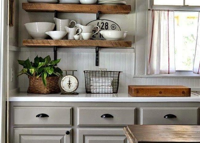 20 Rustic Kitchen Shelving Ideas With Timeless Rugged Charm   Get Creative With The Use Of Rustic Shelves 650x467 