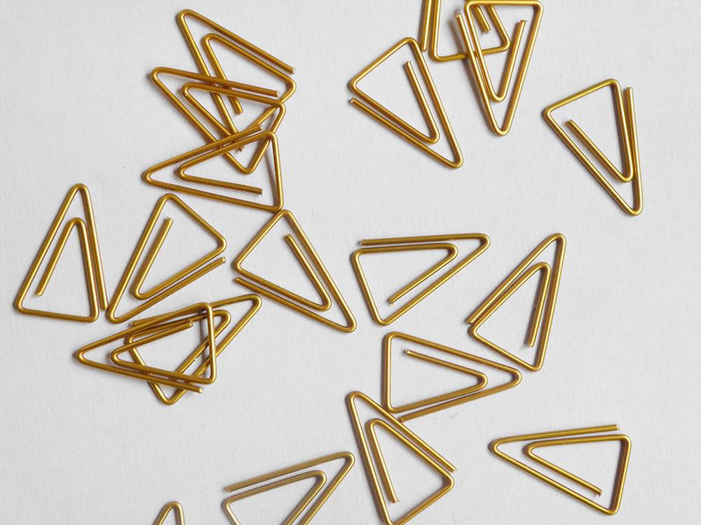 Gold triangle paperclips