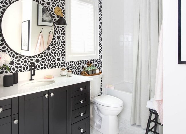 Gray Bathroom Black Vanity Ideas