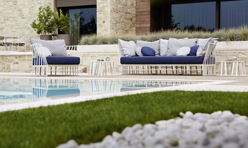 Breezy Outdoor Chairs and Sofas with Contemporary Geo Style